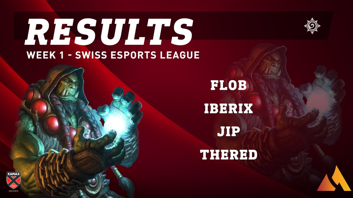 #Hearthstone | <a href="/esportsleaguech/">Swiss Esports League</a> 

Les résultats de la 1ère semaine de #SEL pour nos joueurs

Flob : ✅
Iberix : ✅✅
JIP : ❌❌
TheRed : ❌

Allez les gars, on ne lâche rien pour cette deuxième semaine 💪

#AllezXamax 🔴⚫️