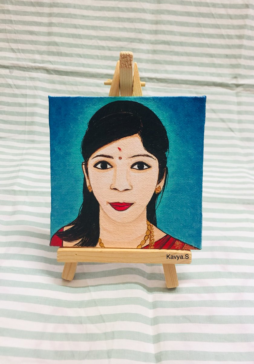 s_kavya's tweet photo. Mini Portrait 🎨.. Custommade #portrait painted on 4*4 inch canvas.
#artistontwitter #supportsmallbusiness https://t.co/F0kYJIXkfb