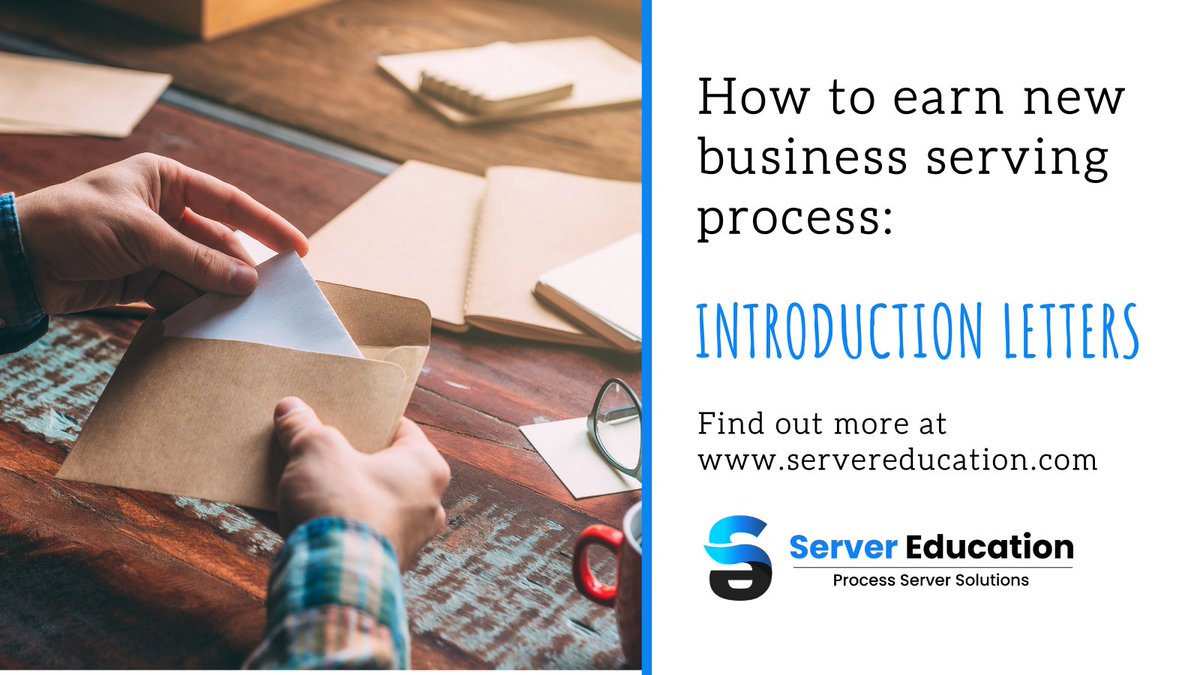 DurableDaverolf's tweet image. Process servers looking to add business or who have just entered the field might consider marketing directly to paralegals and legal assistants through introduction letters - a great way to present yourself to new clients. 

Learn more at servereducation.com

#servingprocess
