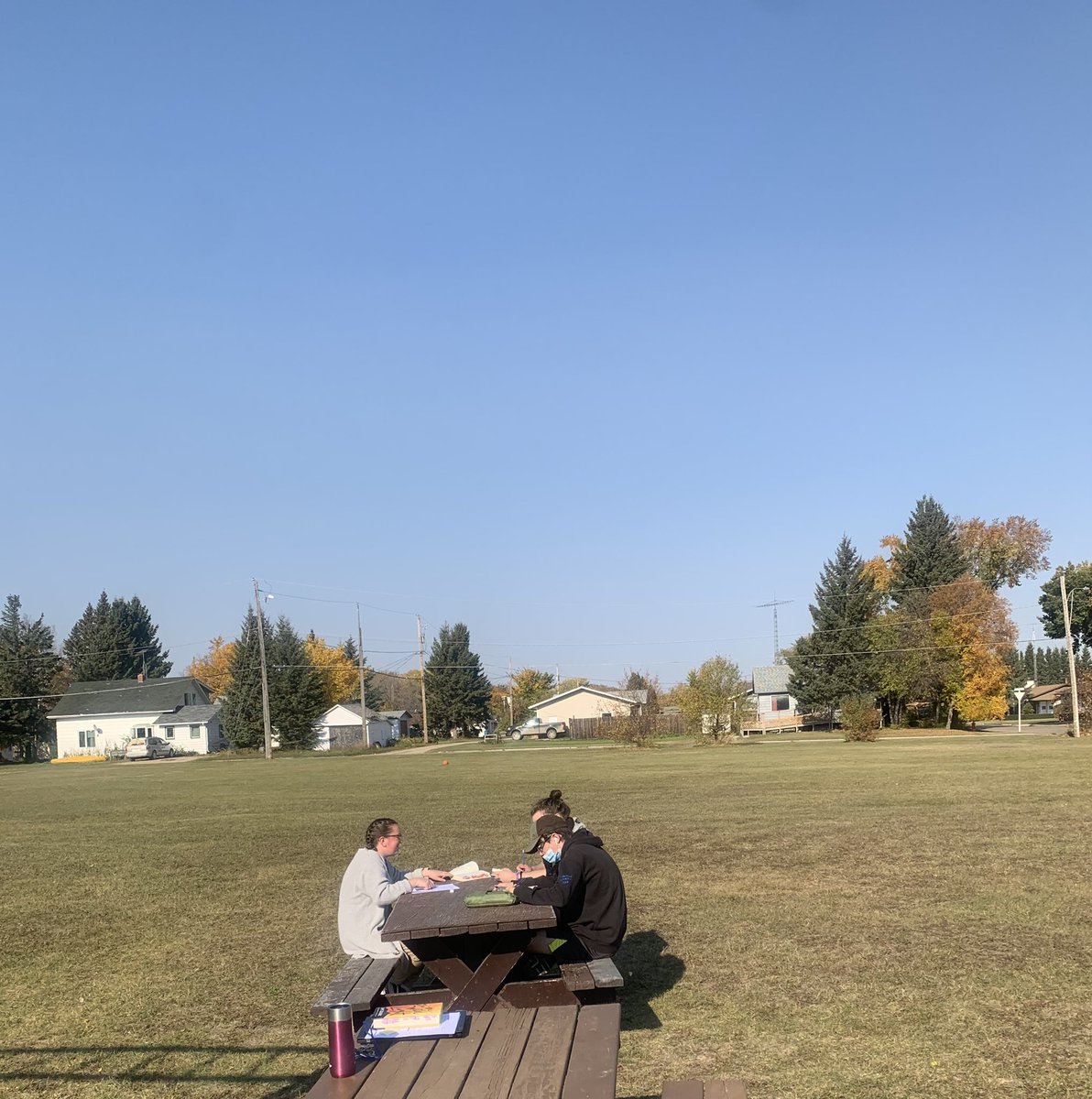 Taking our work outside…enjoying our fall weather! ☀️