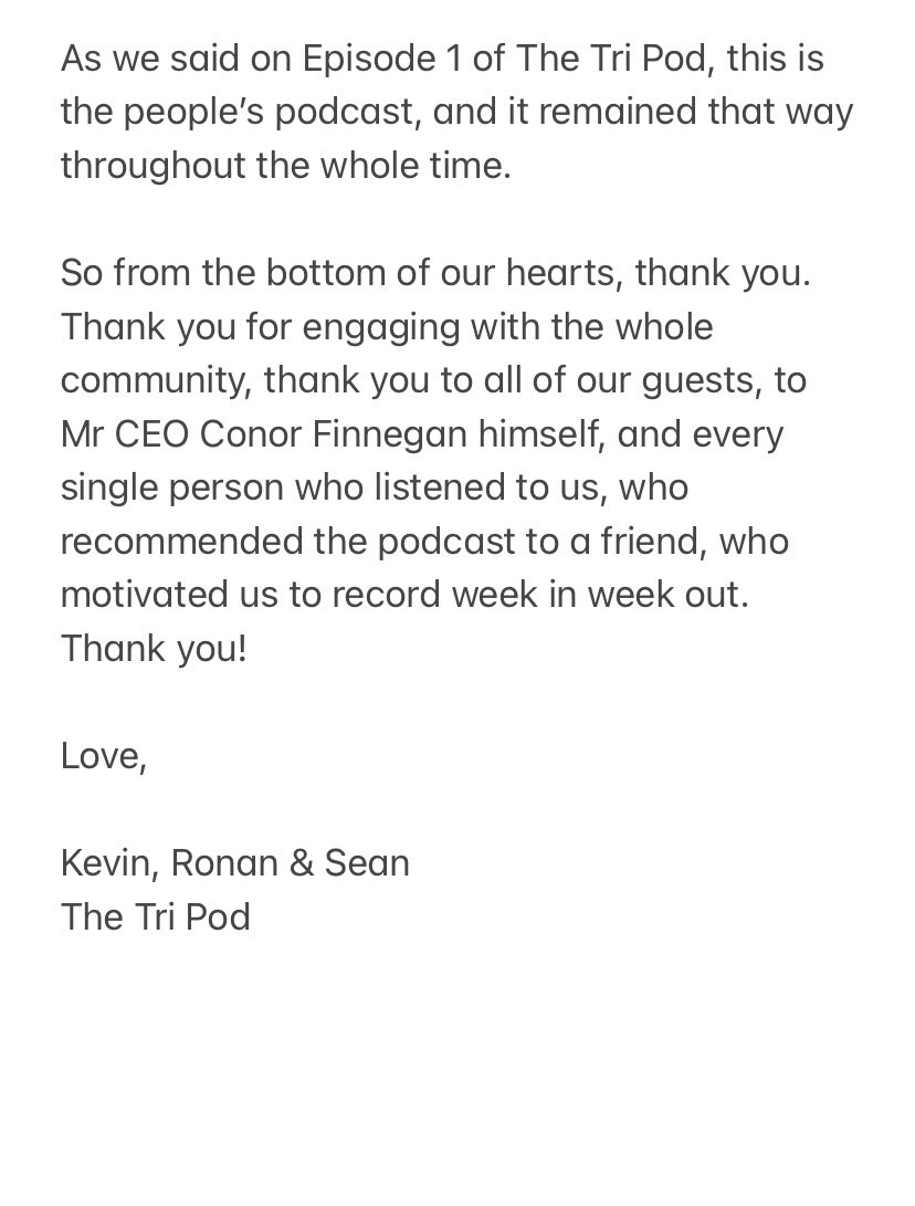 An update from Kevin, Ronan & Sean 🇮🇪❤️