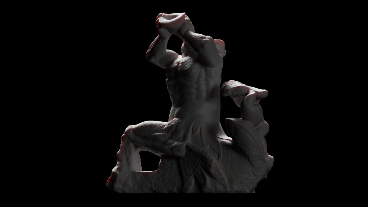 praehist3D's tweet photo. After moving to a new place i just started to process a new #photogrammetry #3D_scan.
Triton figure from a ealry modern well installation in different lightning styles. #Blender3D #cycles still trying to find the best light setup. https://t.co/Q5pBEYKp8A