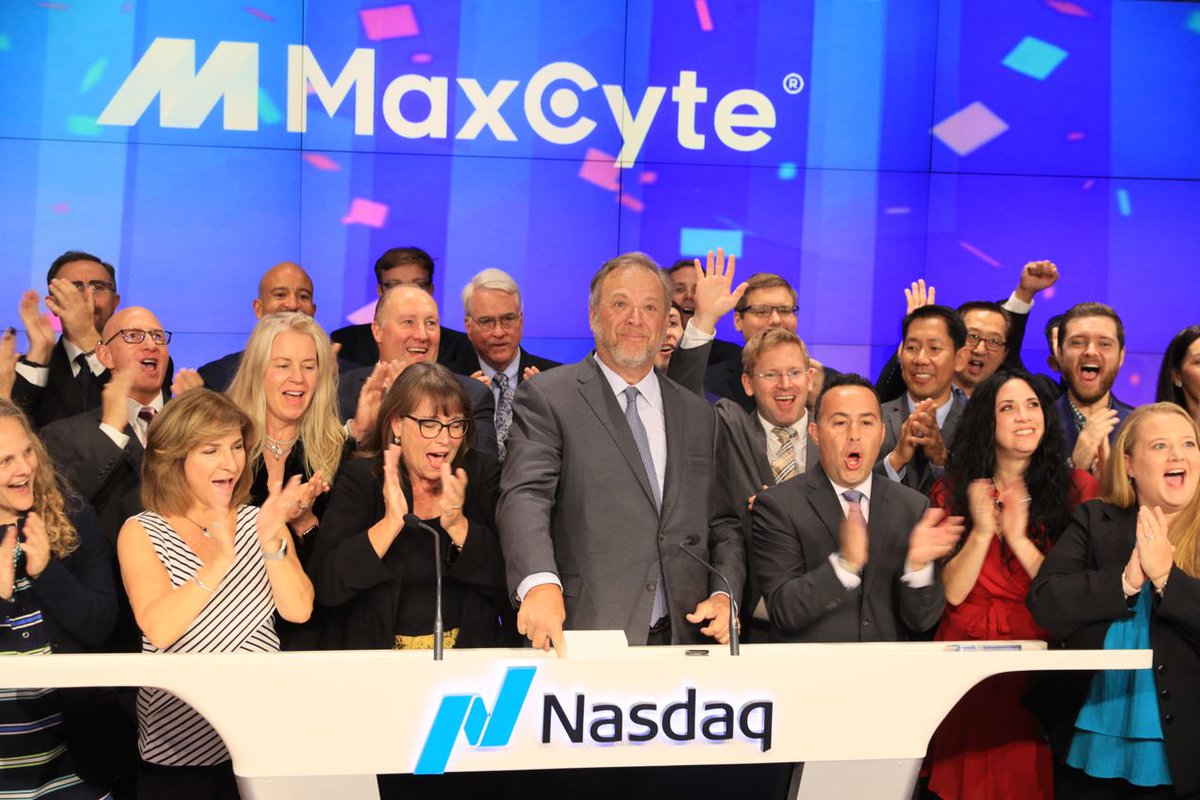 MaxCyte_info's tweet photo. Yesterday #MaxCyte took part in the ringing of the @Nasdaq closing bell! Take a look at some additional photos from the ceremony. https://t.co/Ecq75mcafZ