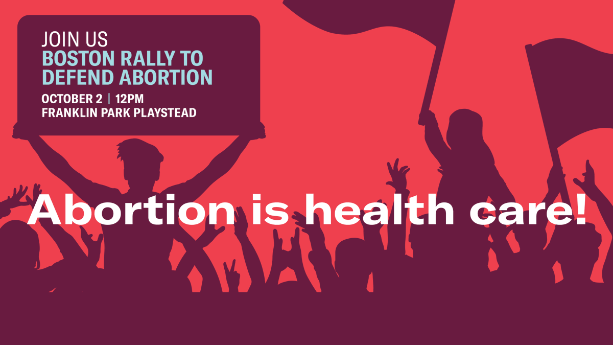 PPAdvocacyMA's tweet photo. Where will you be this Saturday at noon?

(Hint: The correct answer is with us, rallying in support of unapologetic, unencumbered abortion access.)

📢 Boston Rally to Defend Abortion
📅 October 2nd 
⏰ 12:00PM
RSVP: https://t.co/Bfc9PkFIPg https://t.co/jVcc6RNeEM