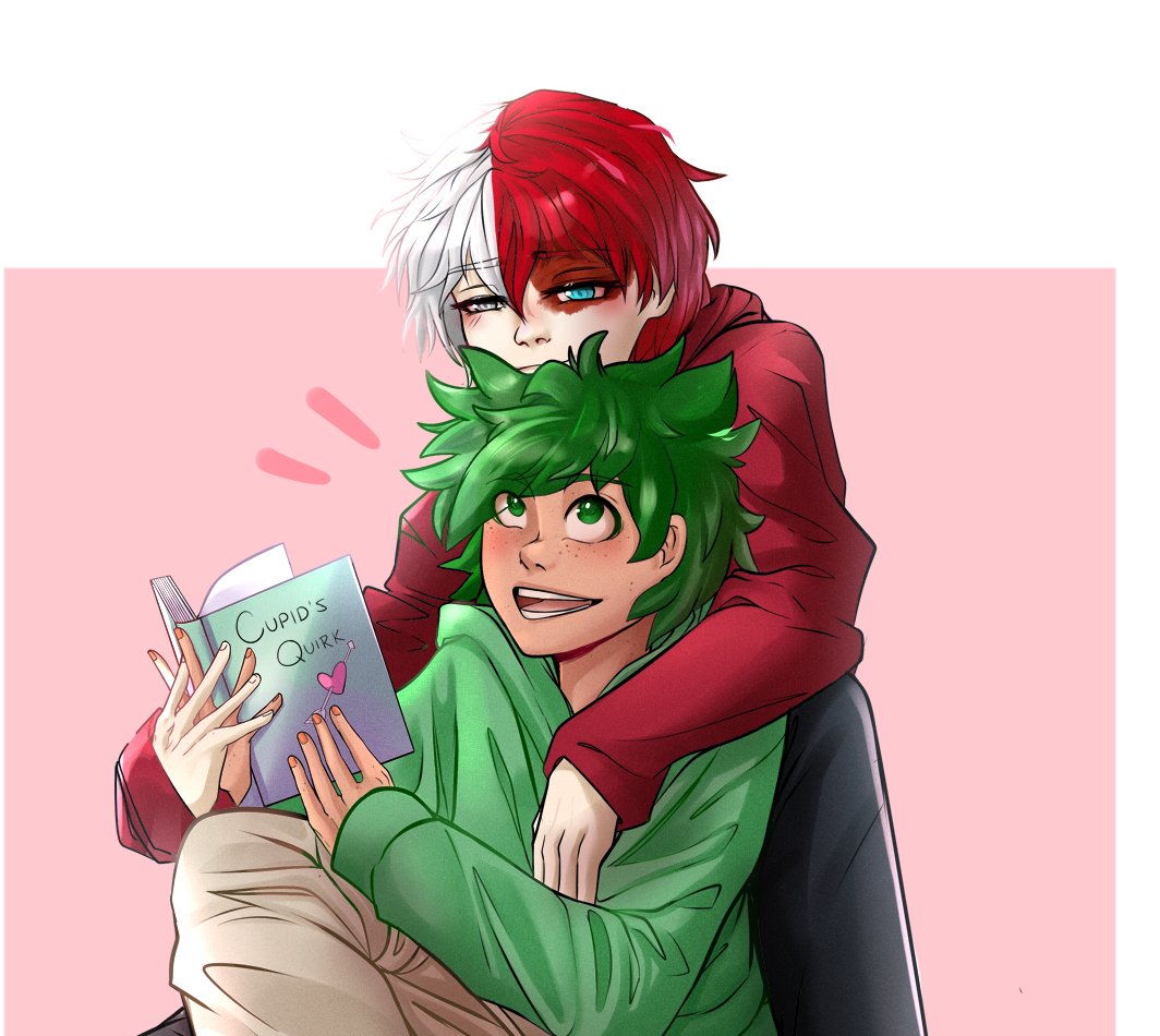 lewsoap's tweet photo. Good morning loves!! It's time I shared my piece for #MHAPositivity Day 2: Shared!! @mhapositivity For this one, I made them share a book <3 I don't think Izuku knows he's not really reading it with him, though https://t.co/KKk4p5mIAV