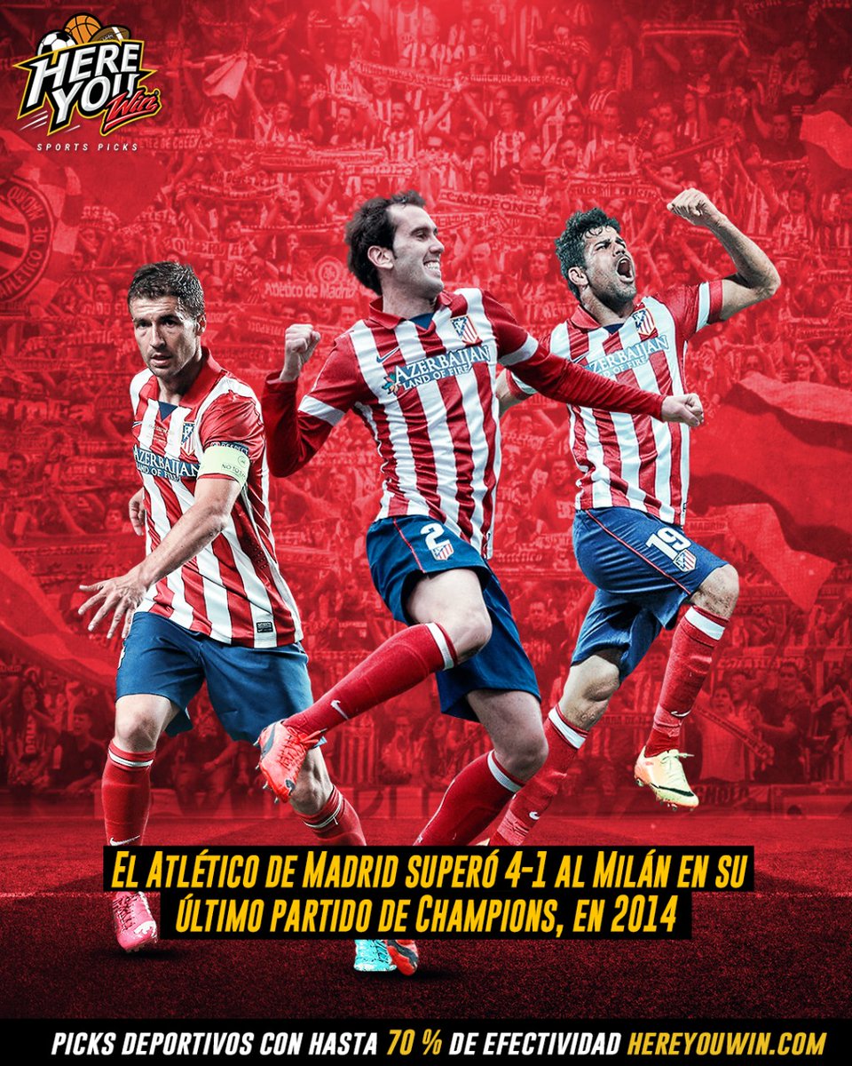 hereyouwin's tweet photo. Atlético de Madrid 🆚️ Milán se reencuentran en la Champions League. https://t.co/xqcr0OLRr6