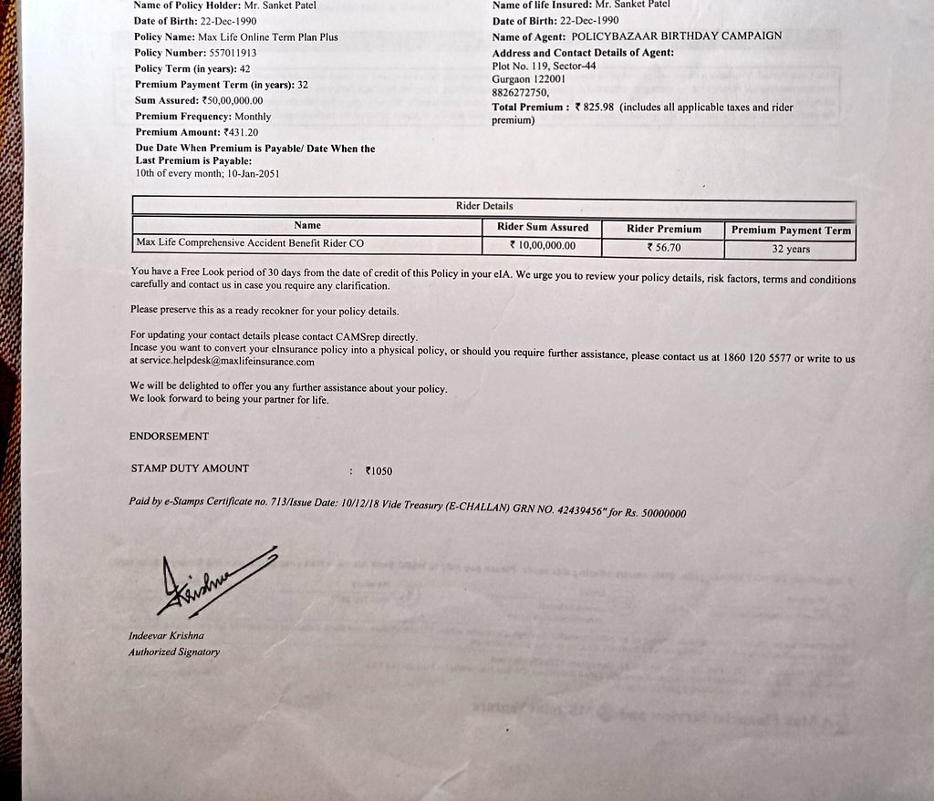 ekvirus_'s tweet image. this Fraud was initiated by @policybazaar and carried forward by @MaxLifeIns
This is how they make fool to people in name of policy.
told everything when they want to sold the policy and when time to payback they hand's up.
#fraud #policyfraud 
#maxlifefraud
#policybazaarfraud