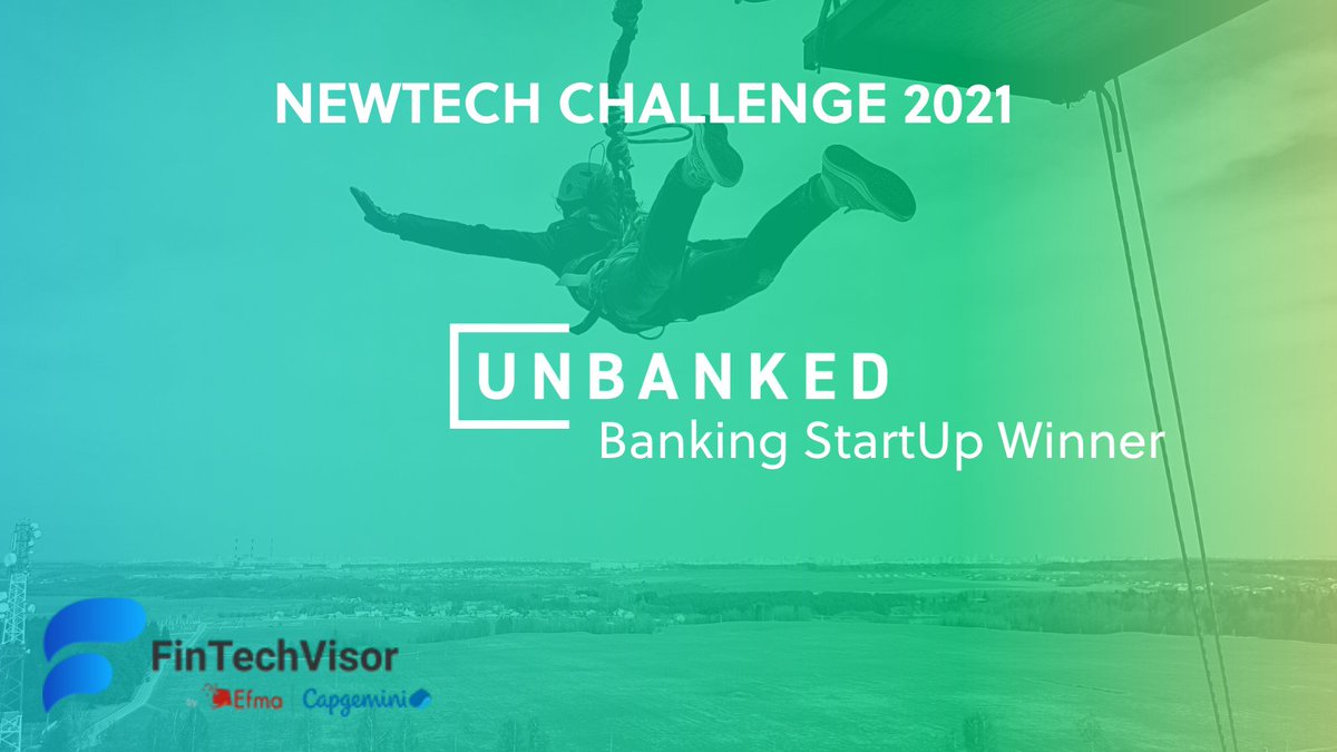 UnbankedHQ's tweet photo. We are absolutely delighted to have been voted as #Banking #StartUp Winner in the #FinancialNewTech Challenge 2021!
A huge thank you to @Efma_news and @Capgemini for hosting the awards and nominating us, and to everyone who voted for us and supported us on our journey so far๐๐ https://t.co/HChfVfHf0O