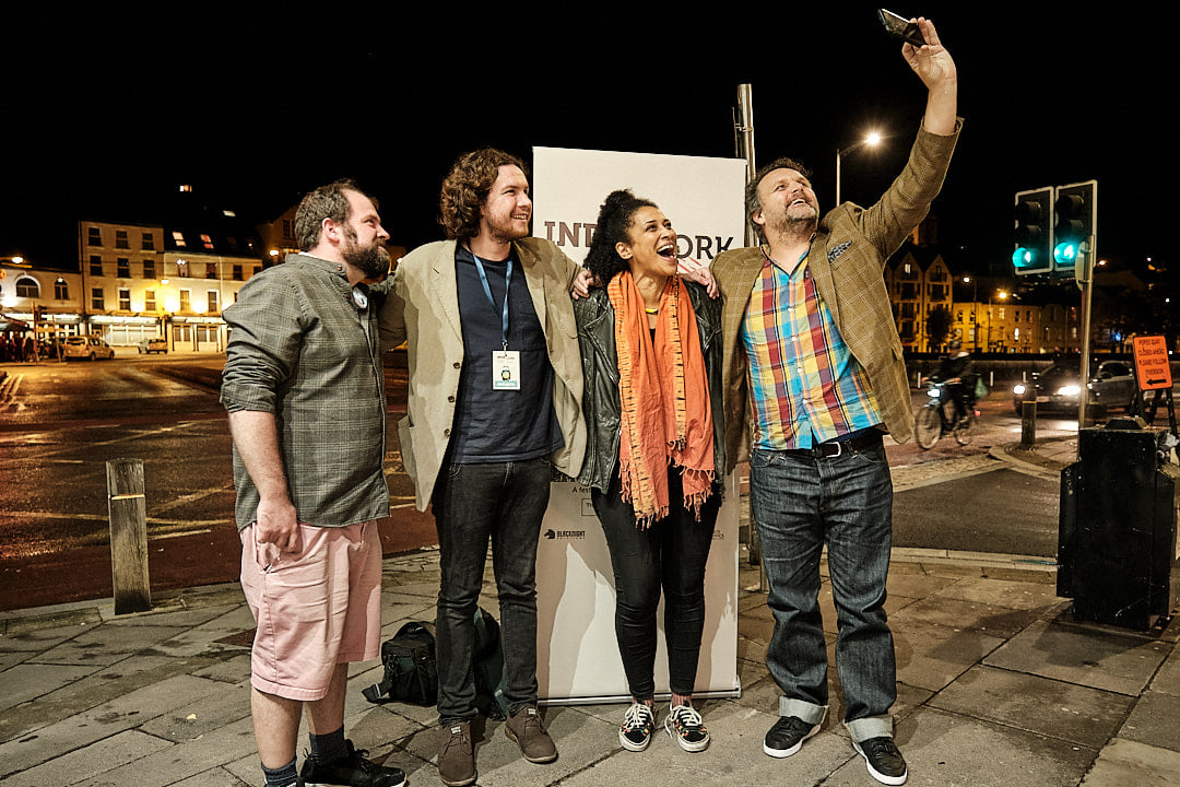 aefilmco's tweet photo. Great time at @IndieCork, where Masks &amp; Acheron went down a treat. Both are available to view on the Indie Cork website till 3rd Oct, Short Fiction 1. Here's us with Connie &amp; Ché, Star &amp; Dir. of brilliant doc "Connie", also well worth a watch! https://t.co/kg3XSV4v7m https://t.co/sFcrOIFxgy
