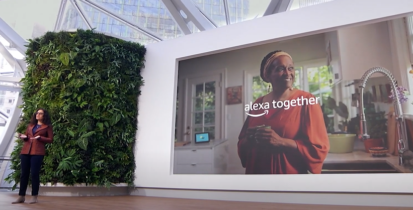 holgermu's tweet image. Next up - #Alexa together - a care giving solution - includes 24x7 emergency hotline, fall detection, open for multi-user, activity detection, reminders, remote services like fav music... 6 months free, 19$ per month then. #FutureofHome