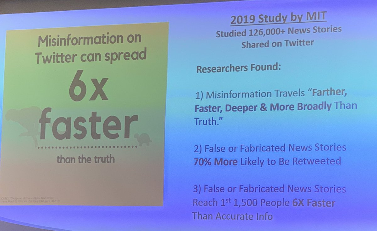 “Misinformation on Twitter can spread 6x faster than the truth.” #utpio21