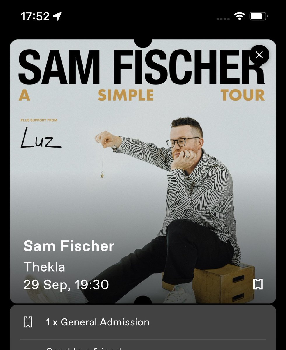 CAITLINmuusic's tweet photo. selling one sam fischer ticket for tomorrow night in bristol!! message me need it gone!! https://t.co/iKqSWadIJH