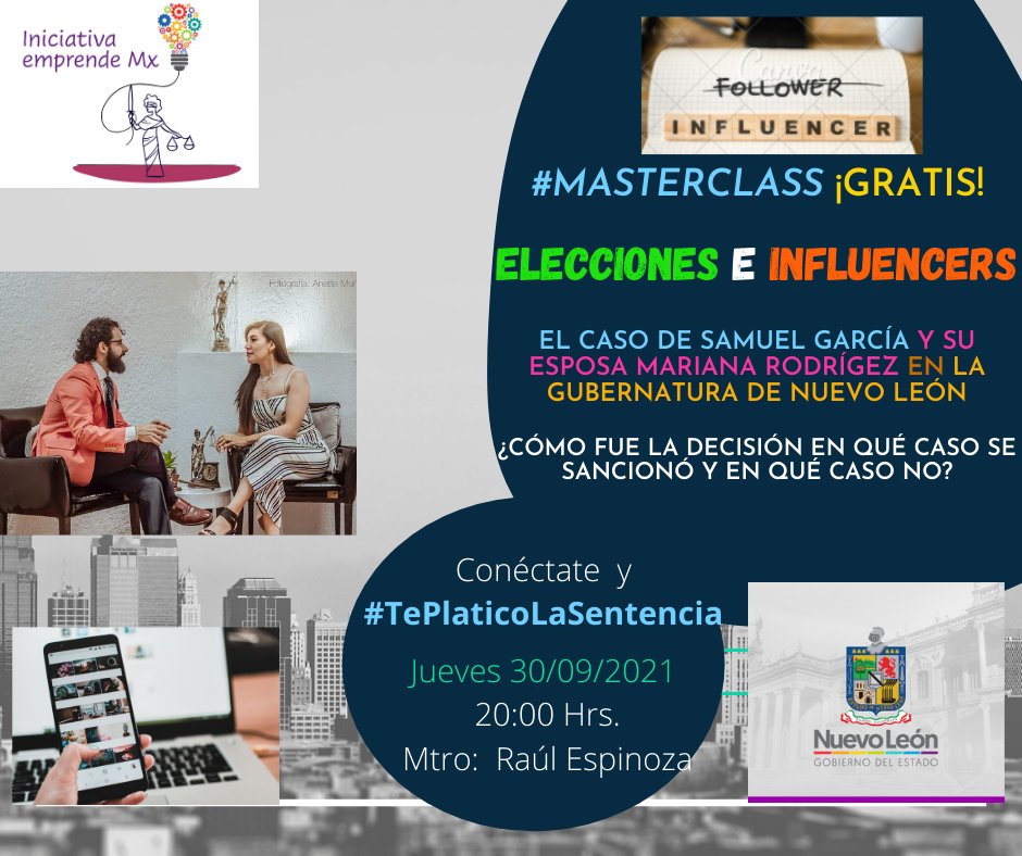 InemprendeMx's tweet photo. ¿Cómo se calificó la participación de Mariana Rodríguez Cantú en esposa del Gobernador electo Samuel García en la elección de Nuevo León?
 #conéctate y #TePlaticoLaSentencia https://t.co/IokCVOvfTg https://t.co/2j2SMNB1Kg