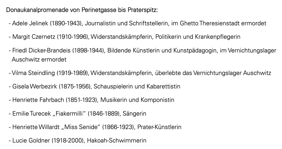 grueneleo's tweet photo. Die Bezirksvertretung hat soeben beschlossen, die Donaukanalpromenade nach 9 Frauen zu benennen. Danke an BVin a.D. Uschi Lichtenegger, die nach mehr als 150 (!) Jahren die Ignoranz gegenüber verdienstvollen Frauen des Bezirks beendet hat. 💪🏼💪🏼💪🏼 https://t.co/Rfhhu8nUAz