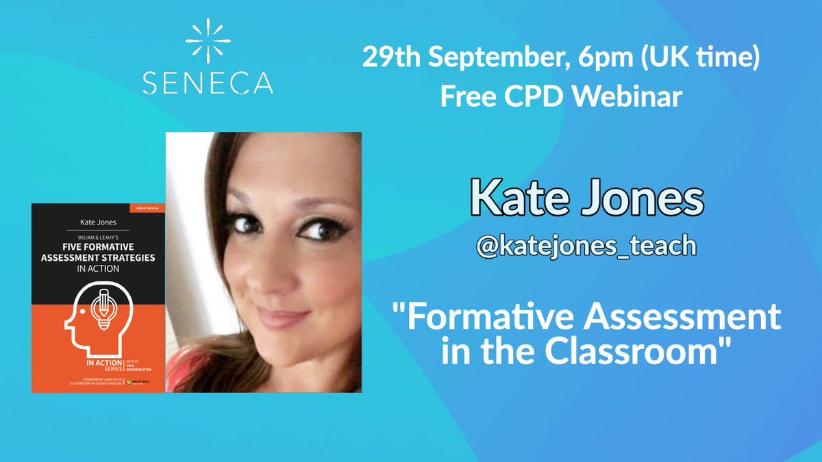 24-h WARNING!
The fantastic <a href="/KateJones_teach/">Kate Jones</a> will be delivering a free webinar tomorrow at 6pm, based on her new @JohnCattEd book about Formative Assessment. 
It's online and FREE to attend. Click on the link to grab a ticket! 
👉 buff.ly/3gxsUWw