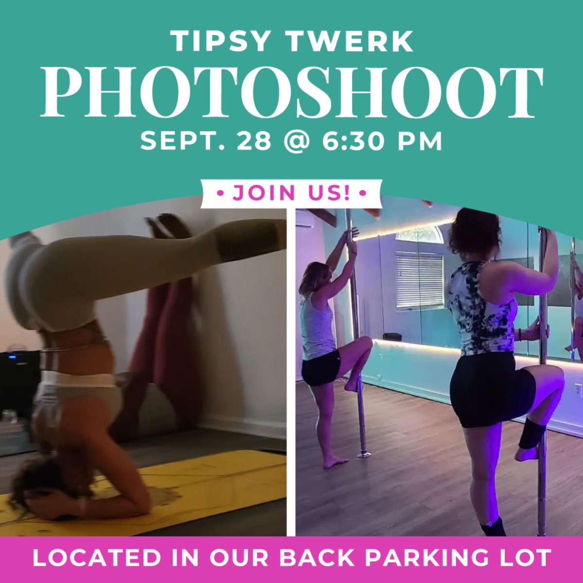 TipsyTwerk's tweet photo. Hey, y'all, hey! Why not bust fall wide open with a lit party -- at no cost to you! Please join us today, Sept. 28, at 6:30 PM for our marketing and branding photoshoot! Please read or Facebook post for important information. https://t.co/bAcwLebXI8
