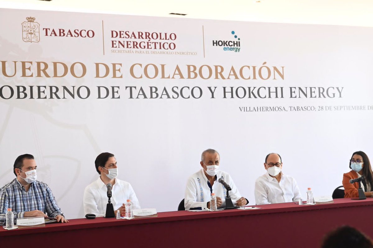 Gobdetabasco's tweet photo. El gobernador Carlos Manuel Merino Campos @cmmerino estableció un acuerdo con la petrolera Hokchi Energy, para el desarrollo del municipio de Paraíso. Lo acompañó el vicepresidente de estrategia de producción y planeación de PAN AMÉRICA ENERGY Juan Martín Bulgheroni https://t.co/AvB4lzKsiY