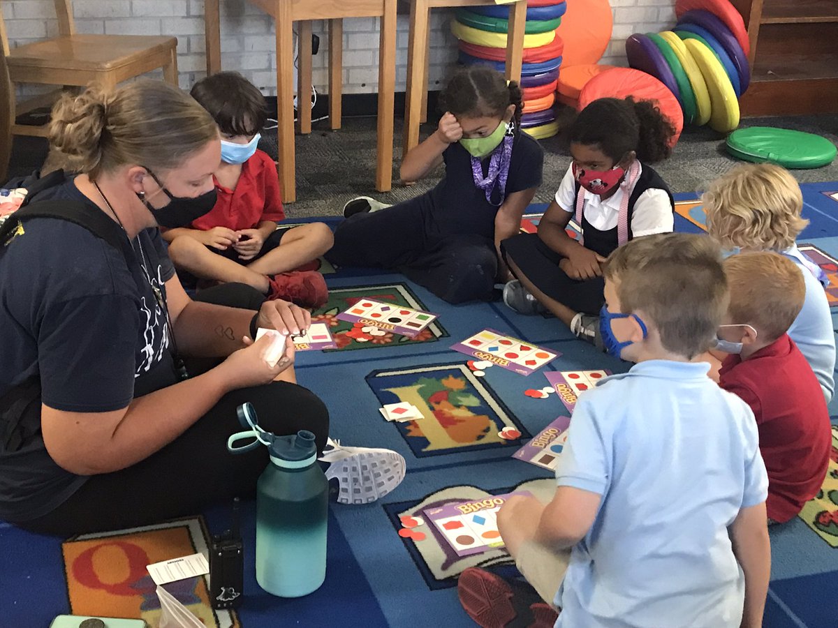 Practicing naming shapes, colors and so much more at Cleaveland Elementary! #STEALTHMode