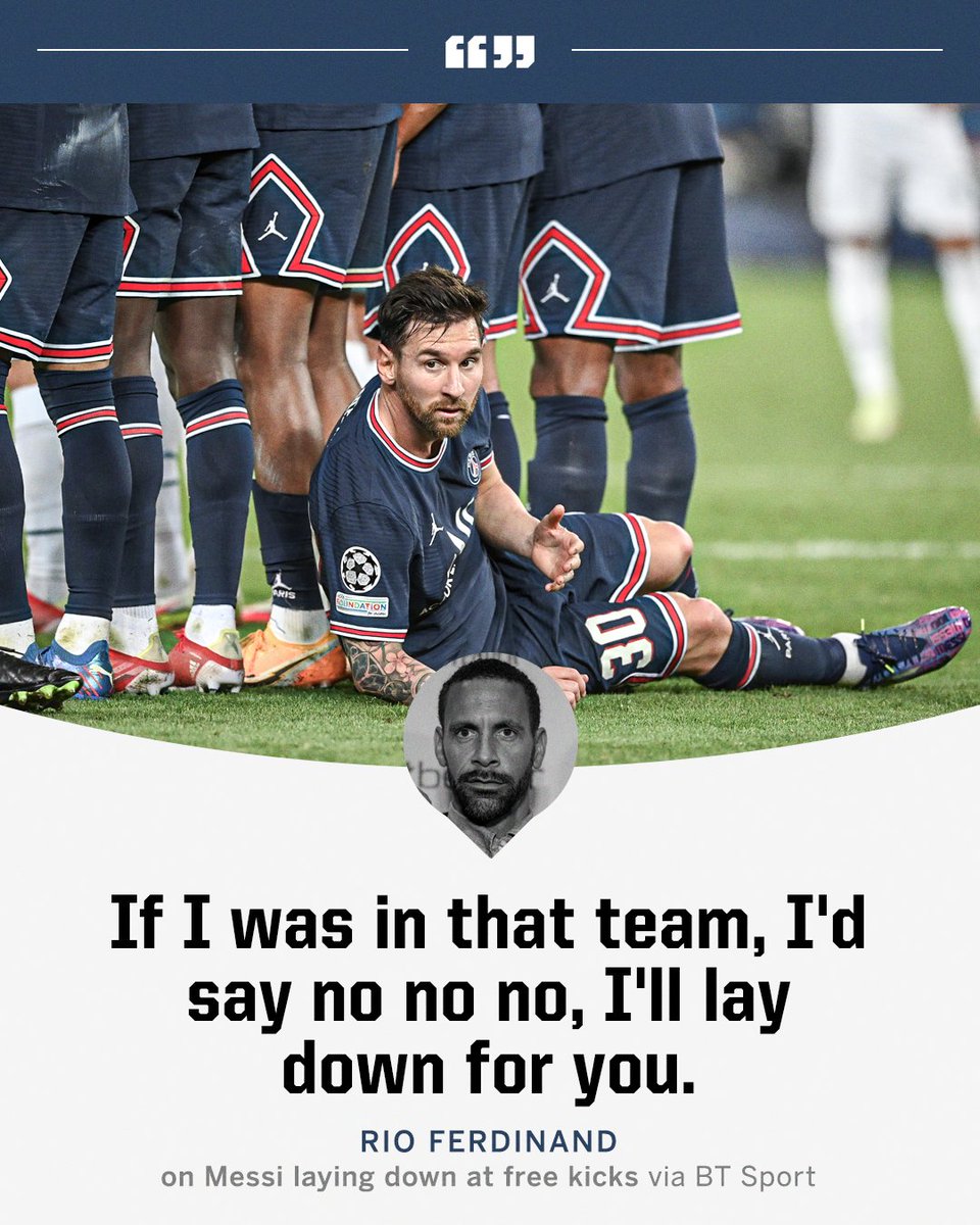 ESPNUK's tweet photo. Rio Ferdinand would do anything for Messi 😂 https://t.co/bf9BbT501A