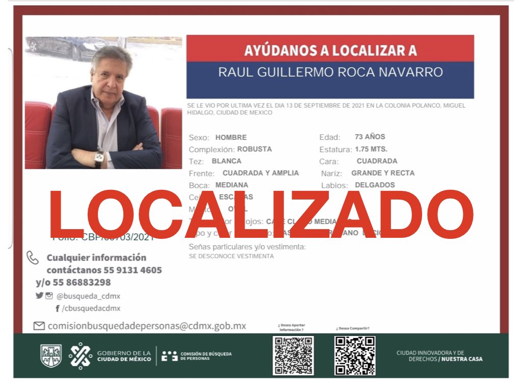 fer_roca's tweet photo. Gracias a todos por su apoyo! Ya apareció y está bien! https://t.co/CpfZyKMhQP