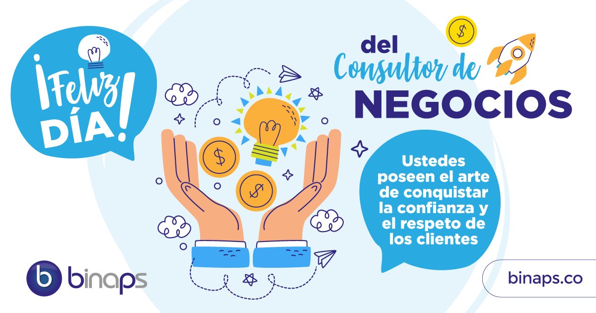 binapscol's tweet photo. ¡Felíz Día del Consultor de Negocios! Gracias por su esfuerzo, ingenio y dedicación. 🙌🤩
.
.
.
#felizdia #consultordenegocios #oportunidadesdeexito #orgullocomercial #binaps #software #colombia https://t.co/okRWC7M8YQ