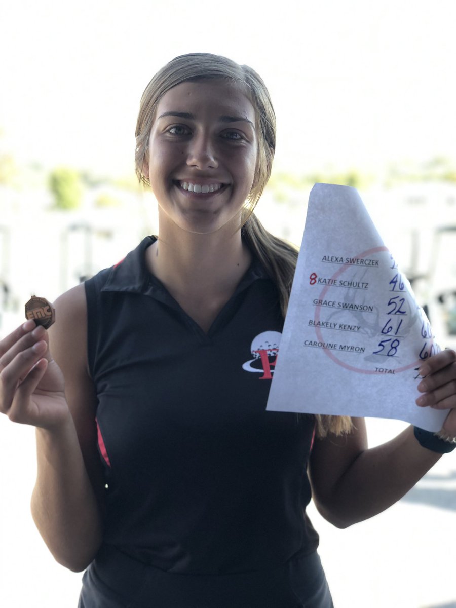 AntlerGirlsGolf's tweet photo. Congrats to Junior Katie S. for placing 8th at the EMC Tournament today! ⛳️🤘🏻👏🏻
Team shot one of our lowest 18-hole scores of the season too! ⛳️🤘🏻🦌 https://t.co/1gbqvJ4CHu