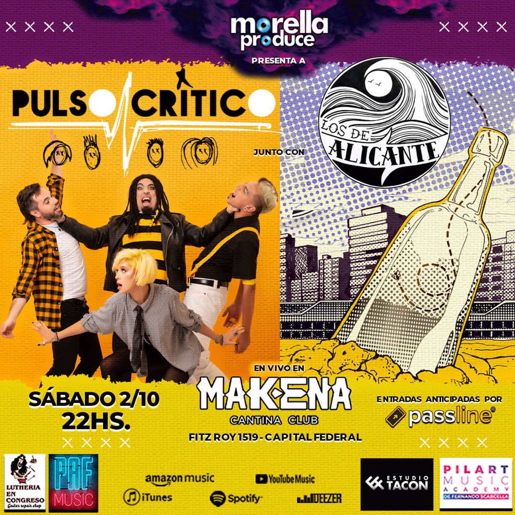 Este sábado #Makena #PulsoCritico #LosDeAlicante #theGillers #vivo #live #show