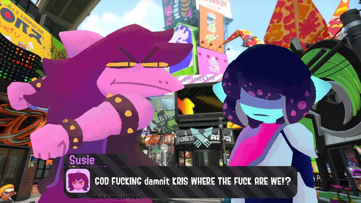 mossgrem's tweet photo. Yoooo Kris and Susie in the splat world
#deltarune #splatoon2 https://t.co/Tcwtlu5Hs7