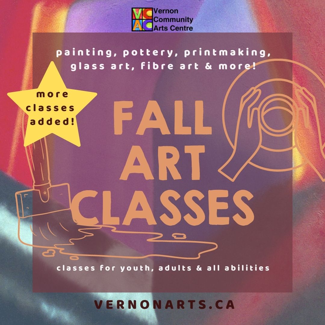 VCAC's tweet image. MORE fall art classes have been released! Make a haunted house, glass monsters, solar prints and more! - mailchi.mp/vernonarts.ca/…