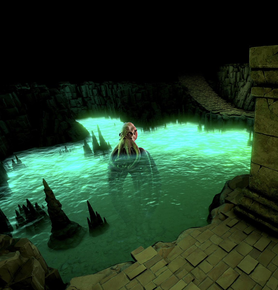 What three abilities do you think the Os Minog has?  You can find it in the cisterns beneath castle Savinoy (and in Beasts of Yore Volume 1). #pathfinder, #pathfindercampaign, #rpgmonster, #bestiary, #pathfinder2e