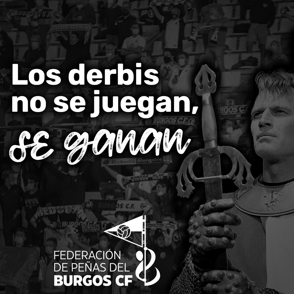 Este finde tenemos otra cita en El Plantío para animar al <a href="/Burgos_CF/">Burgos Club de Fútbol</a>

Segundo derbi de la temporada que salimos a ganar

Y ahí estaremos las peñas marcando el primer gol con nuestro aliento inquebrantable a la escuadra de la cabeza de Castilla

#BurgosEsBlanquinegra #DerbiAMuerte