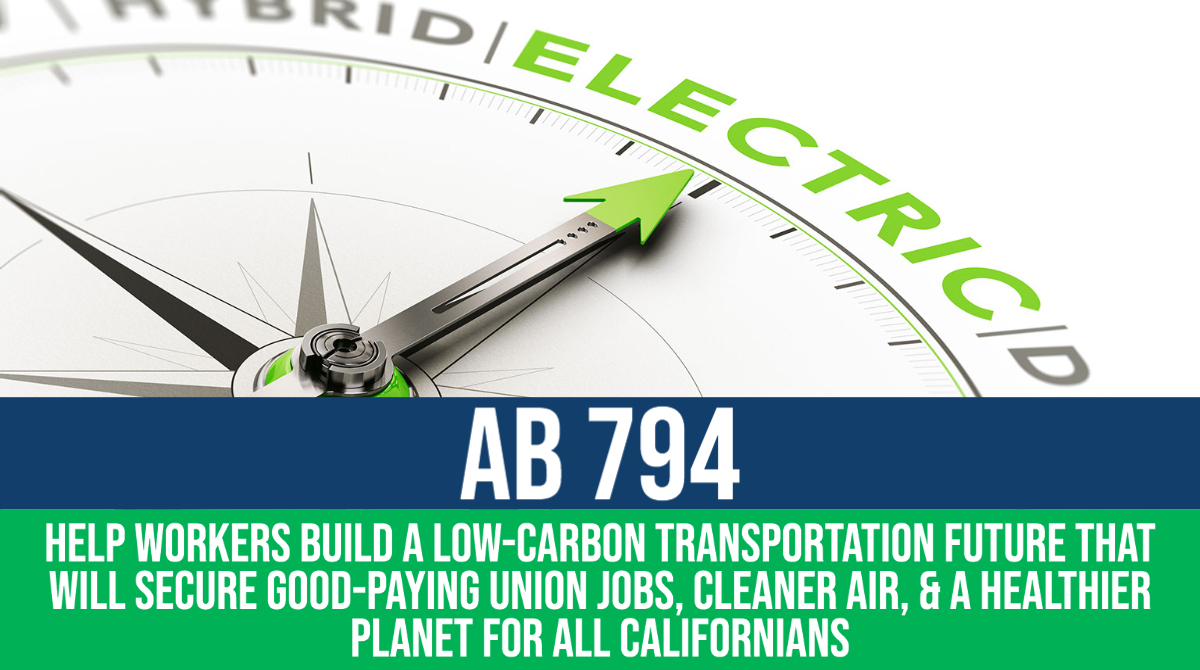 #AB794 reaffirms CA's commitment to meet the 💙 BlueGreen 💚 standard by delivering bold environmental policies that place labor and workers in the center of climate solutions. 

Please sign into law @GavinNewsom! 🖊️