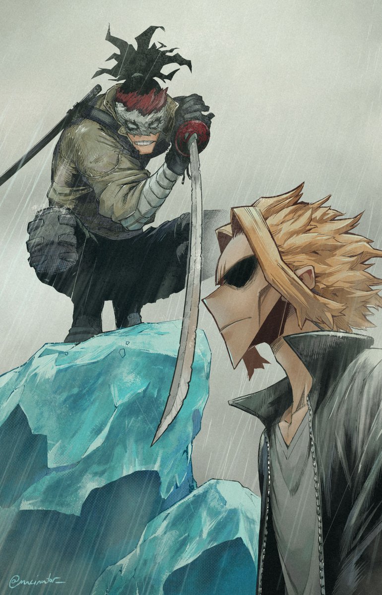 ヒロアカ Stain Confronts All Might Mha Bnha Glowing Donutのイラスト ヒロアカ Stain Confronts All Might Mha Bnha Glowing Donutのイラスト