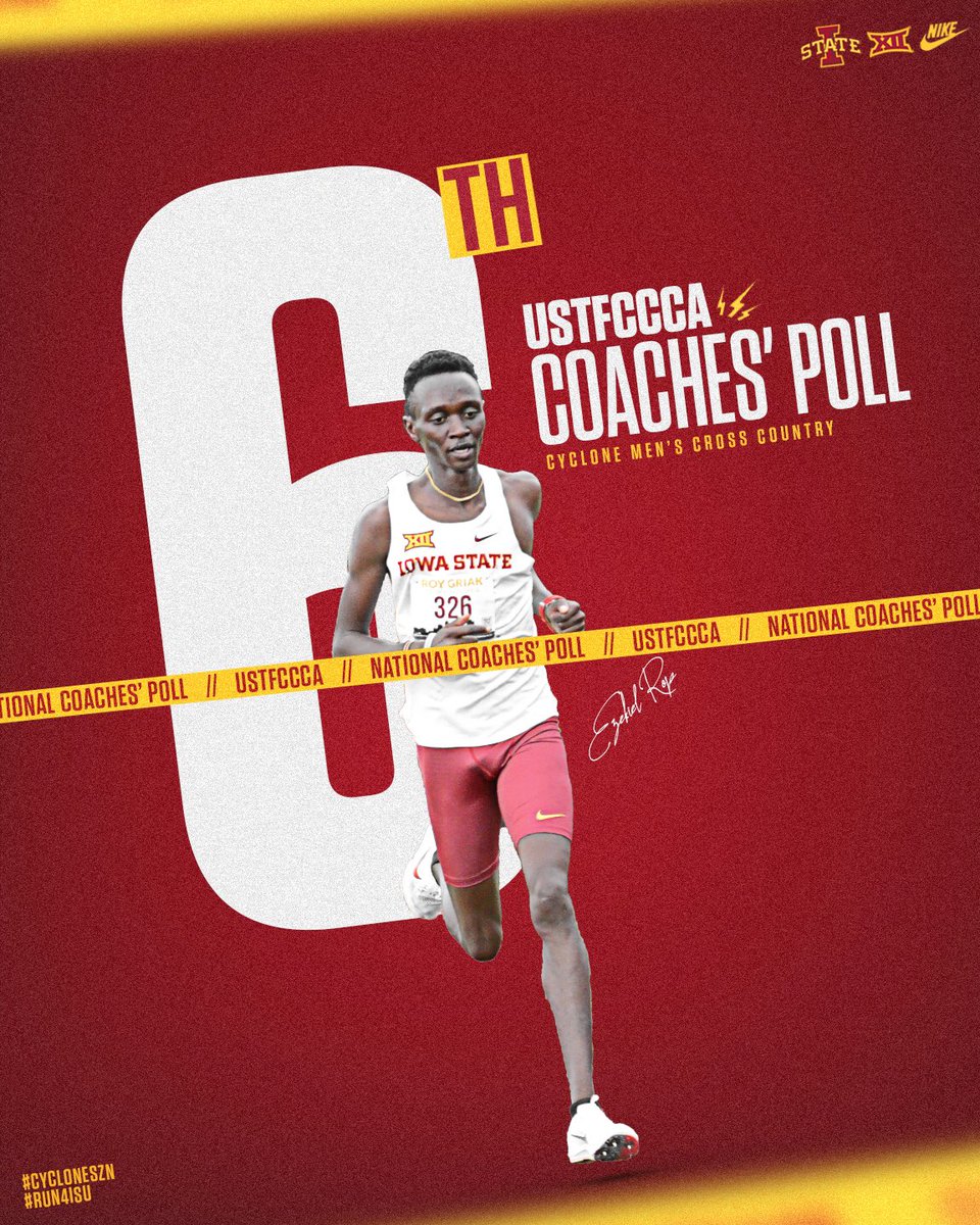 Movin’ ⬆️

The Iowa State men are up to No. 6️⃣ in this week’s <a href="/USTFCCCA/">USTFCCCA</a> national poll after a strong opening weekend!

#Run4ISU | #CycloneSZN