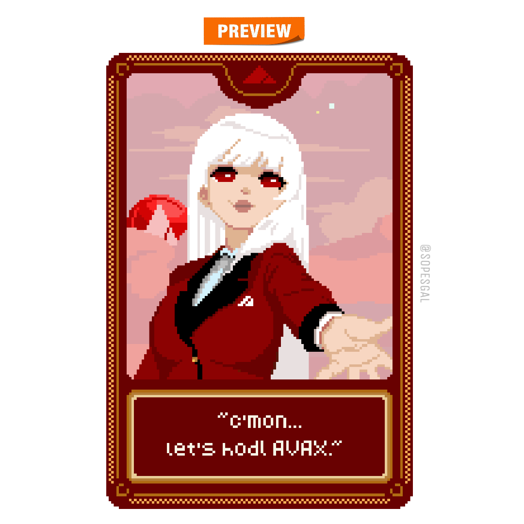 🔺GIVEAWAY🔺

Hi guys! This is my new #NFT from my #Avalanche Cards collection.

This time it'd be 2/2 pieces of this #AVAX Waifu Card and I'm giving away 1/2!

To participate, follow the next steps:
- Follow me
- Like &amp; RT
- Tag 3 friends

Ends Oct 1st, good luck!💖