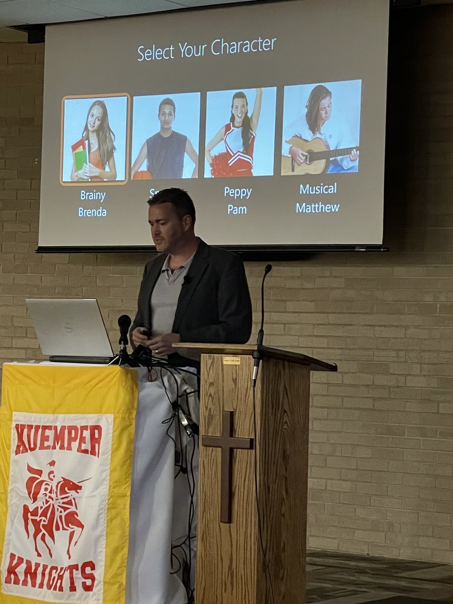 Upon returning for his 25th class reunion, Matt Renze, leader and speaker in the tech industry, was the keynote speaker for the Kuemper Foundation Social and the high school student body.  Great to have alumni back in our buildings! matthewrenze.com