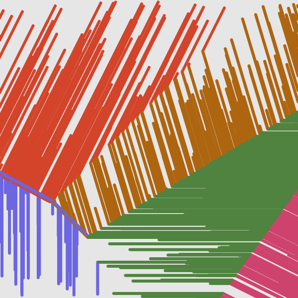tiagoft's tweet photo. Drawing in linear clusters #knn #processing #creativecoding #generativeart #voronoi #clustering #drawing https://t.co/FcjNy6vwKi