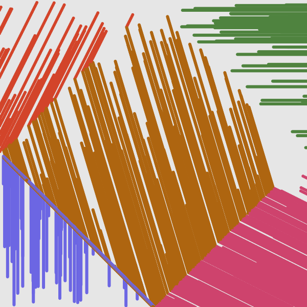tiagoft's tweet photo. Drawing in linear clusters #knn #processing #creativecoding #generativeart #voronoi #clustering #drawing https://t.co/FcjNy6vwKi