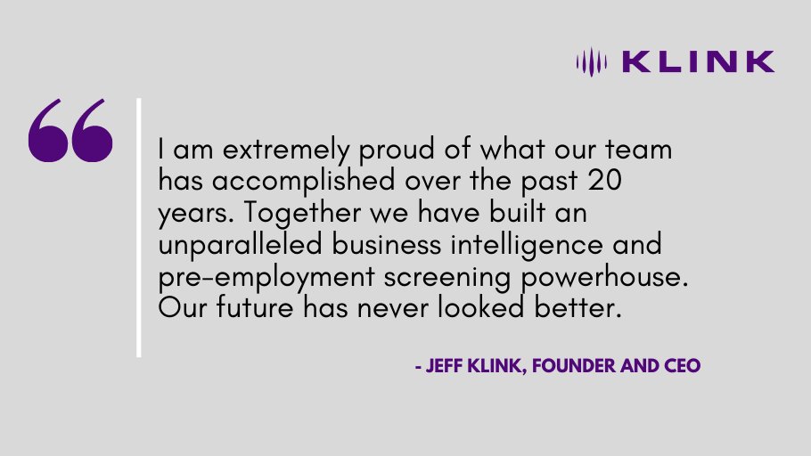 KLINK celebrates 20 years of advising large corporations on matters of importance around the world. Press Release: buff.ly/2ZvmBgg

#20anniversary #majormilestone #pressrelease #BusinessIntelligence #globalpartner