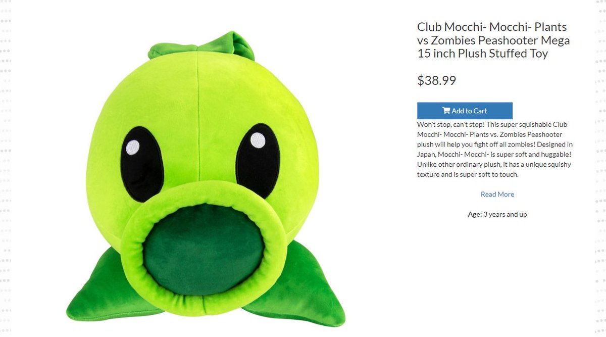 RedHeadGamer16's tweet image. Guess which adorable MEGA PLUSHIE is now available...!! 😍😍 #pvz #plantsvszombies

us.tomy.com/products/club-…