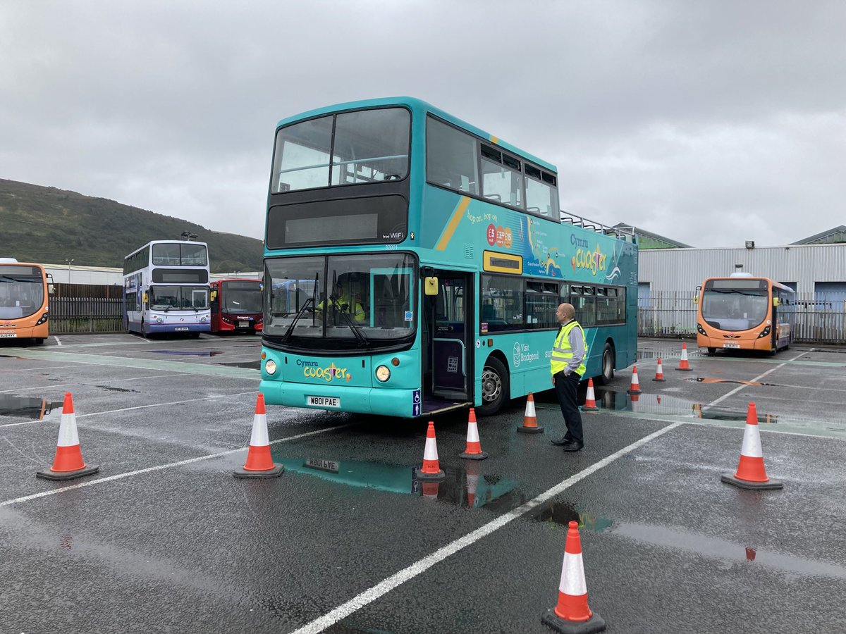 We had a great time this afternoon  live testing the layout for a new bus facility we are engaged on. Real buses provided by First Cymru who we are very grateful to for hosting the test at their Port Talbot depot. Better than Autotrack! #sustainabletransport. #transportplanning