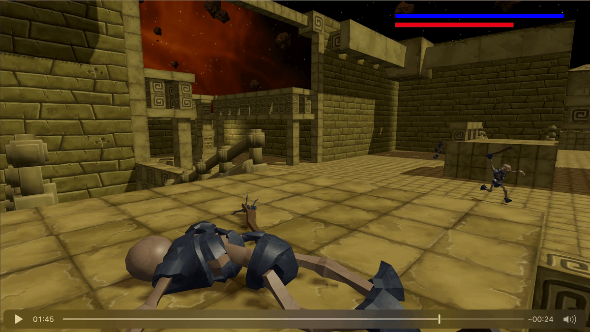 dense13's tweet photo. Sticking to my One Game A Month challenge, September was my first attempt at a First Person Shooter, which I had been looking forward to trying for some time. The result is "Temple Of Darkness", you can play it in https://t.co/BFkwRPkb9M: https://t.co/23zinK0j2B https://t.co/4DtPRpnfr7