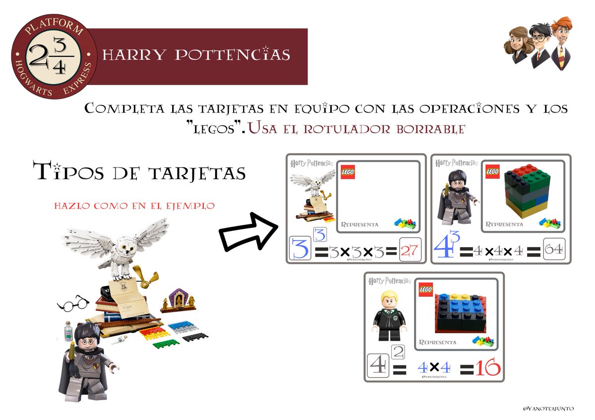 Yanoteajunt0's tweet photo. Vuelven las estaciones de aprendizaje.
En esta ocasión repasamos números naturales. Tematizadas con el proyecto anual #HarryPotter . Multiplicación, potencias, operaciones combinadas, descomposición. Para tercer ciclo de primaria.Os dejo el material. https://t.co/eXaL0ziLHC