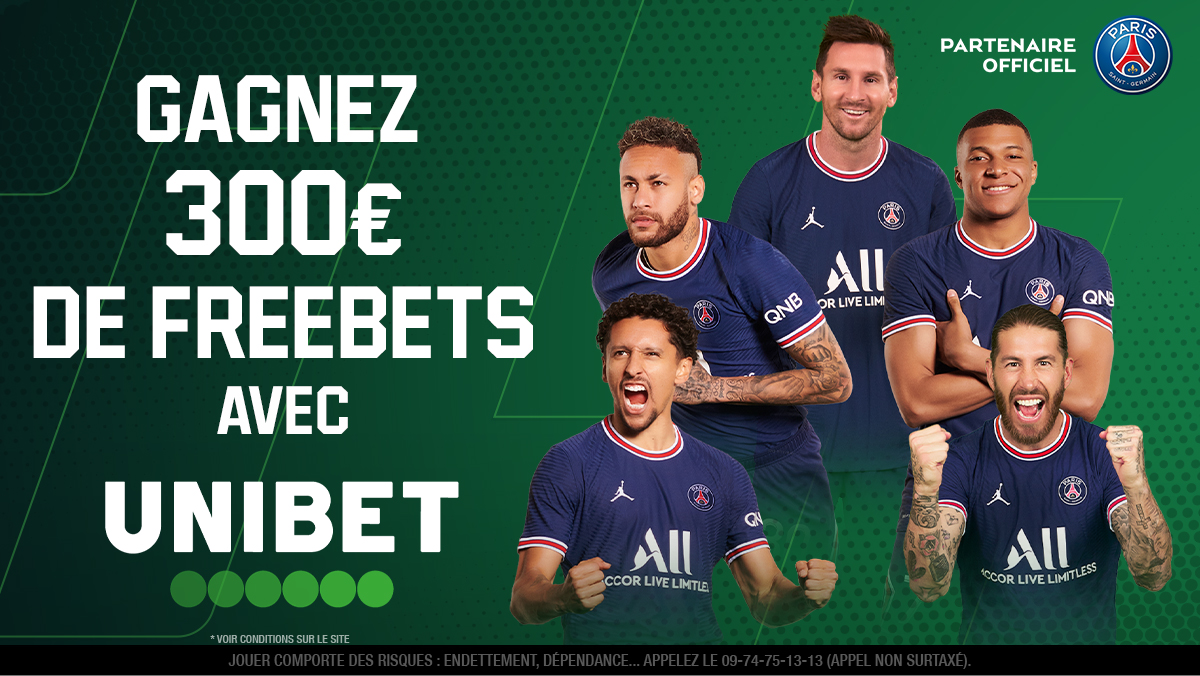 UnibetFrance's tweet photo. 🤑 Gros match Gros Freebet 💰 

👉 Si un membre de la MNM marque un but ce soir, Unibet offre 3 x 100€ dans les RT ! #PSGMCI https://t.co/VVL9vmzO6l
