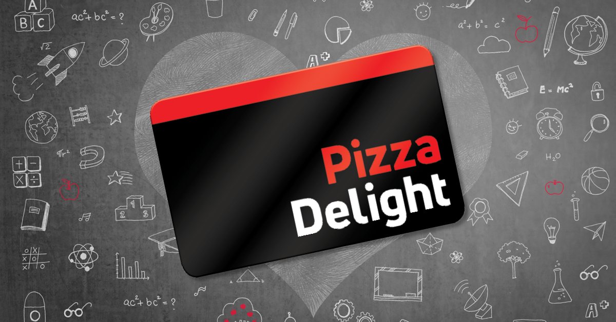 In honour of World Teacher's Day tomorrow, let's say thanks to all the teachers out there.🍎📚 Show your appreciation with a Pizza Delight gift card, available in-store or online. bit.ly/GiftCards-Pizz…