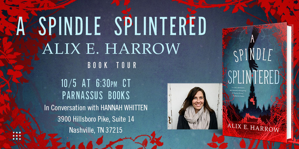 TODAY - Join <a href="/ParnassusBooks1/">Parnassus Books</a> as they welcome <a href="/AlixEHarrow/">Alix E. Harrow</a>, in conversation with <a href="/hwhittenwrites/">hannah whitten updates</a>, to celebrate the launch of A Spindle Splintered!
parnassusbooks.net/event/store-al…