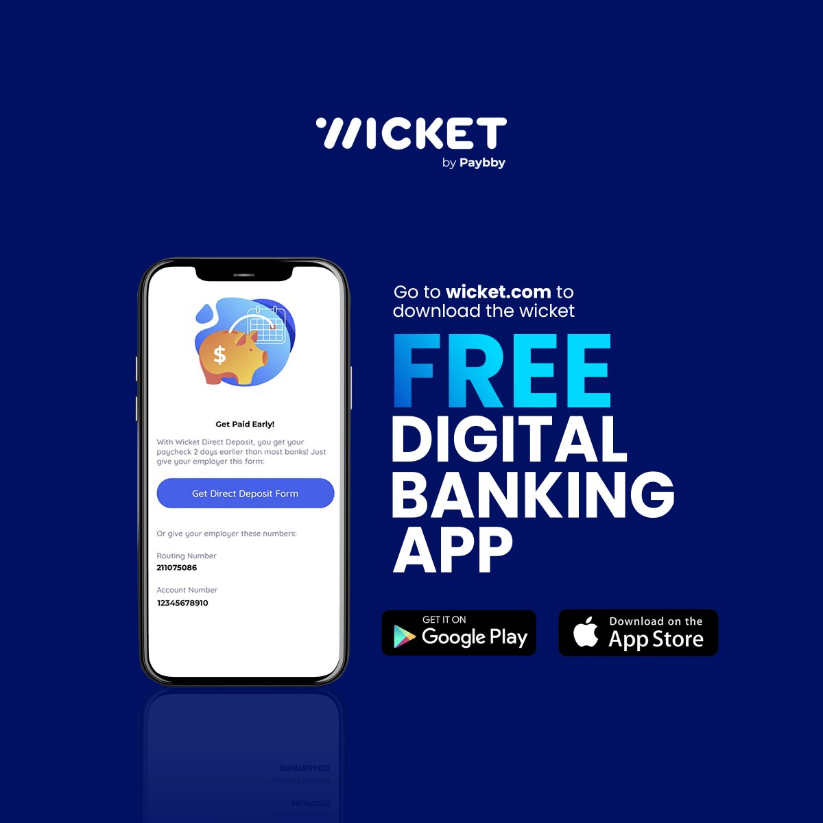 Experience our awesome features and services made just for you! 

Download the FREE wicket digital banking app now through our website!

hubs.li/H0YbswV0 

Available on the Apple App store and Google Play store!

#wicket #wicketbanking #paybby #onlinebanking