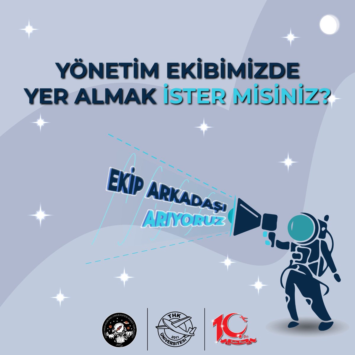Merhaba arkadaşlar🖖🏻 Yeni öğretim yılında topluluğumuzun yönetim kurulunda yeni arkadaşlar görmek istiyoruz ✨
Eğer sizde yönetim kurulumuzun bir parçası olup bizimle etkinlikler, projeler düzenlemek istiyorsanız profilimizde bulunan link üzerinden forma ulaşabilirsiniz. 🚀🚀