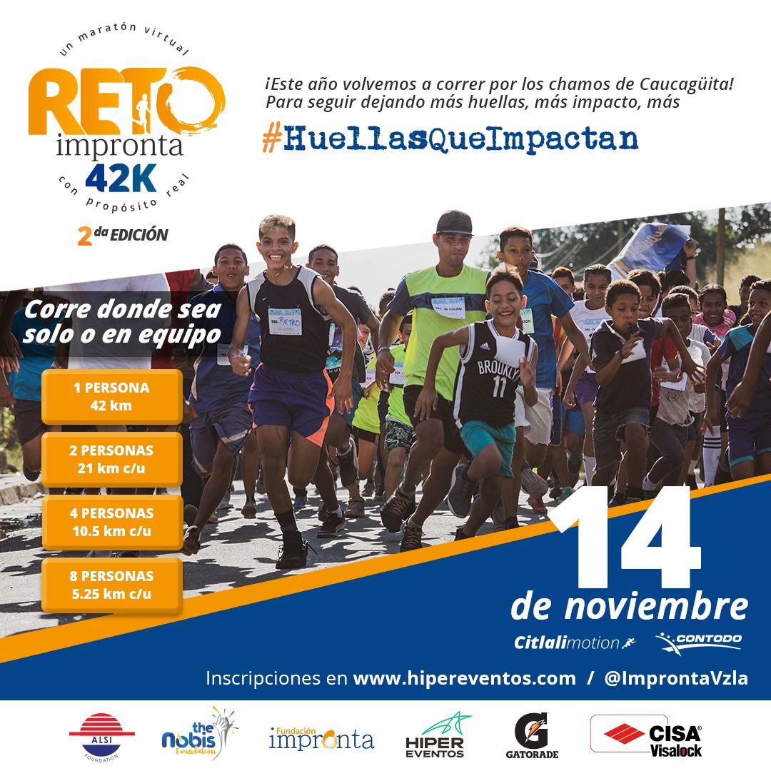 CisaVenezuela's tweet photo. PARITICIPA EN ESTA CARRERA VIRTUAL❤️ UNA CARRERA CON PROPÓSITO 🏃🏻‍♂️🏃🏻‍♀️ TODA LA INFORMACION EN @IMPRONTAVZLA https://t.co/mgYNFavs4Q