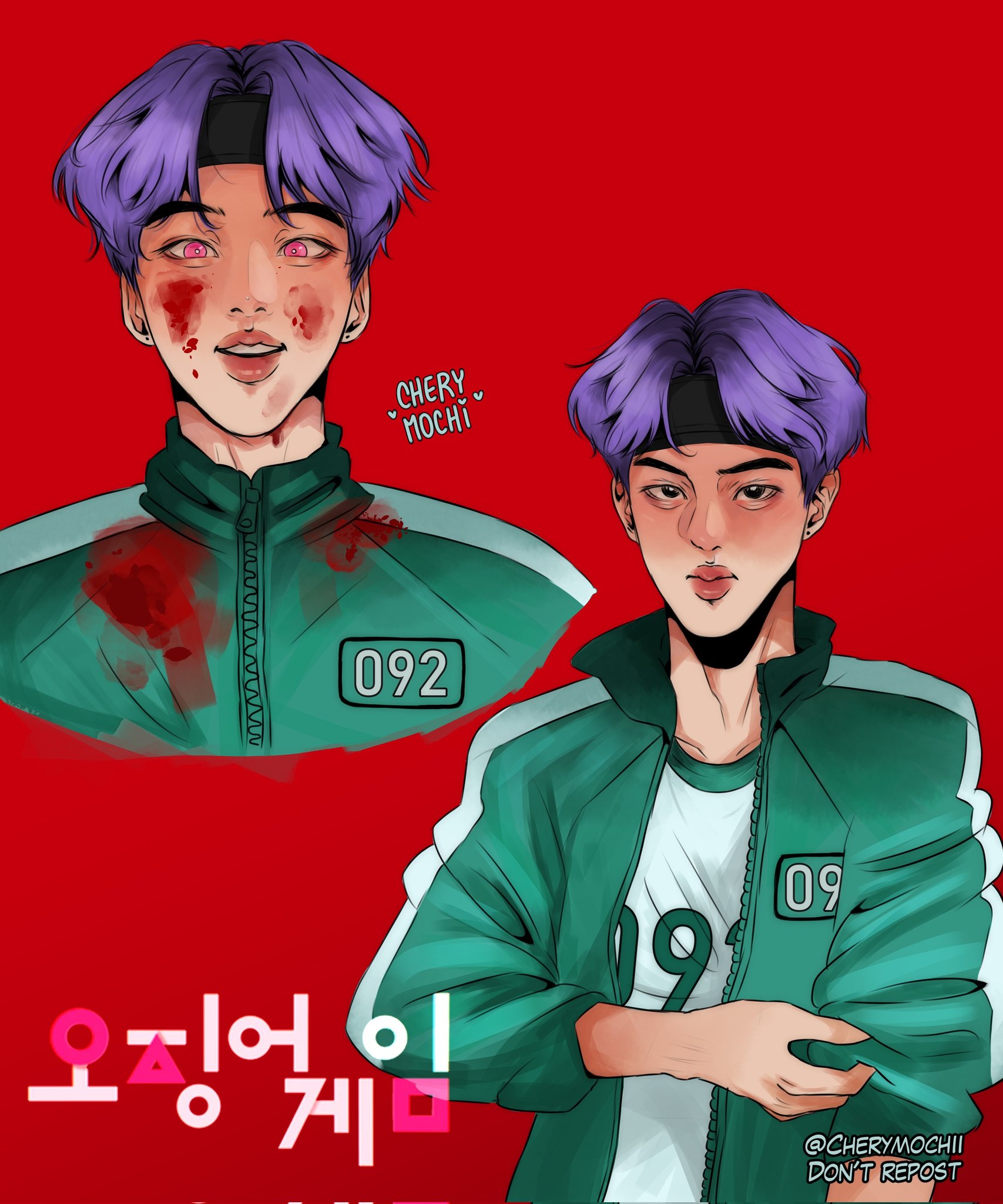 👩🏽‍🚀🌙⁷ on Twitter: "RT @Cherymochii: Imagine Seokjin as a Squid game  character ❤️❤️❤️ #JIN #fanart https://t.co/GHZadxdeLr" / Twitter